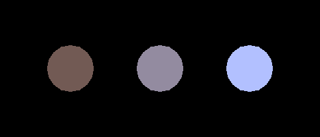 3 colored circles on a black background