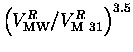 $\left(V^R_{\rm MW}/V^R_{\rm M~31}\right)^{3.5}$