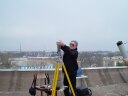 Гл. научный сотрудник САО В.Е. Панчук настраивает телескоп для наблюдения солнечного затмения