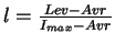 \(l = \frac{Lev-Avr}{I_{max}-Avr}\)